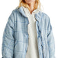 Free People Women's Dolman Sleeve Quilted Jacket Blue Size Small