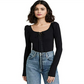 Free People Women's Willow Top Black Size X-Small