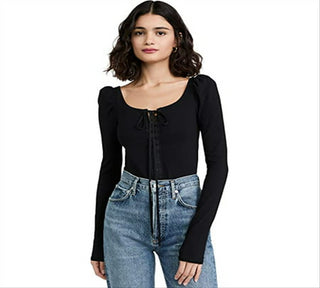 Free People Women's Willow Top Black Size X-Small
