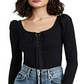 Free People Women's Willow Top Black Size X-Small