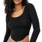 Free People Women's Willow Corset Crop Top Black Size Small
