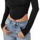 Free People Women's Willow Corset Crop Top Black Size Small
