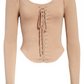 Free People Women's Willow Corset Crop Top Brown Size Small