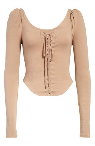 Free People Women's Willow Corset Crop Top Brown Size Small