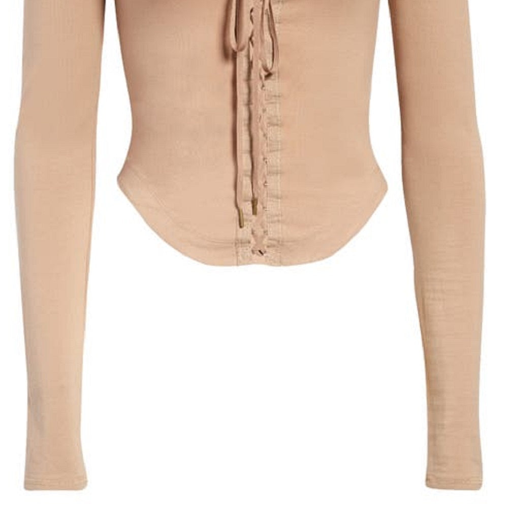 Free People Women's Willow Corset Crop Top Brown Size Small