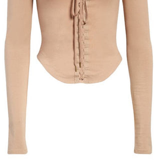 Free People Women's Willow Corset Crop Top Brown Size Small