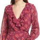 Free People Women's Amanda Ruffle Long Sleeve Top Pink Size Medium