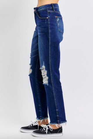 Judy Blue - WomenRigid Magic Heavy Destroy Straight Leg