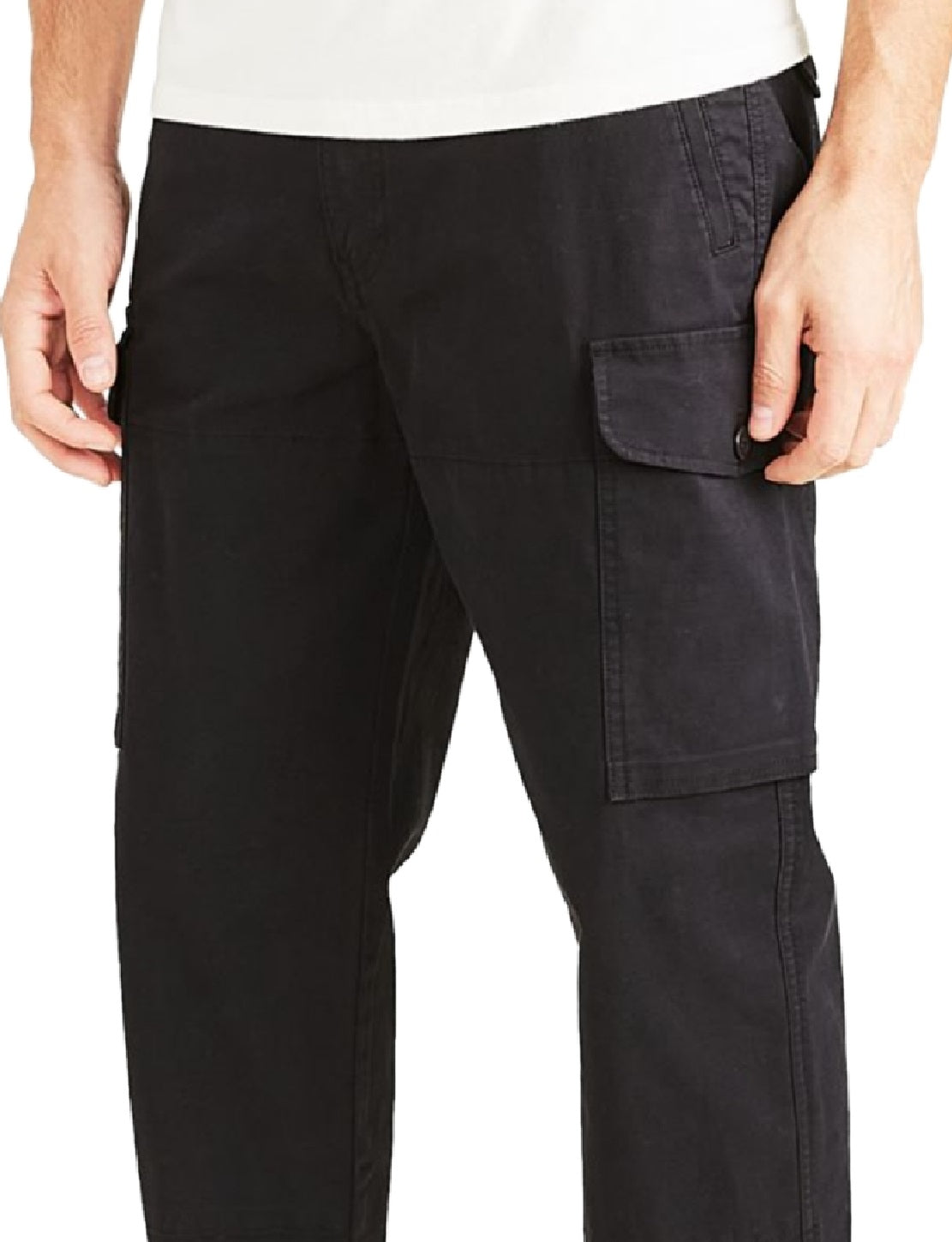Dockers Men's Alpha Tapered Fit Cargo Pants Black Size 33X32