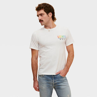 Levi's Men's Pride Standard Fit Short Sleeve Crew Neck Community Graphic T-Shirt White Size Medium