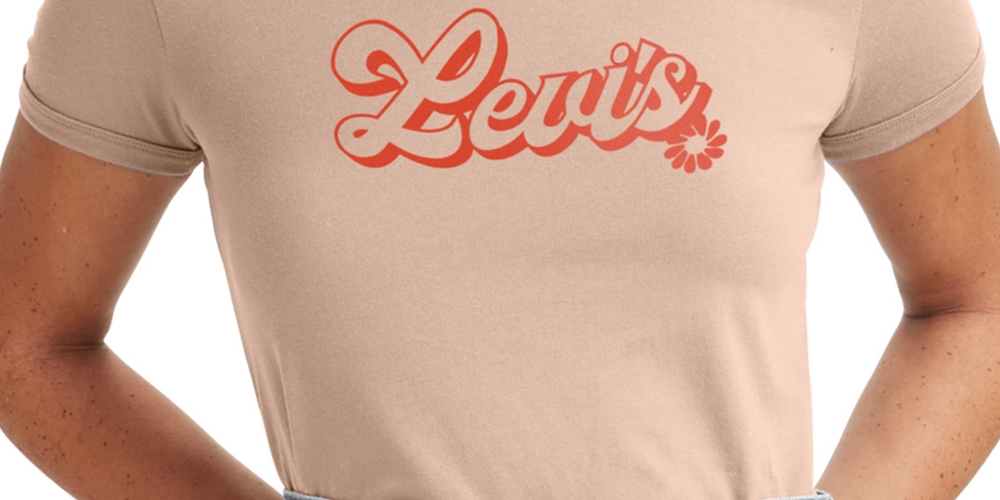 Levi's Women's Cotton Logo Ringer T-Shirt Red Size Small