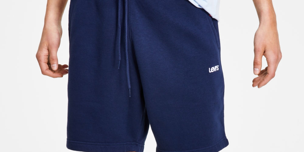 Levi's Men's Seasonal Relaxed Fit Elastic Waistband Sweatshorts Blue Size Medium