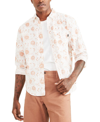 Dockers Men's Regular Fit Long Sleeve Casual Shirt White Size Medium