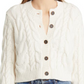 FRAME Cable Knit Wool Cardigan in Off White , Size Small