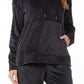 32 Degrees Women's Velour Drop Shoulder Hoodie Black Size X-Small