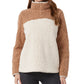 32 Degrees Women's Sherpa Mock Neck Sweatshirt Brown Size X-Large