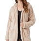 32 Degrees Women's Sherpa Hooded Cardigan Beige Size L
