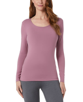 32 DEGREES Women's Black Cozy Heat Scoop-Neck Top Size Large