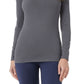 32 Degrees Women's Cozy Heat Mock Neck Long Sleeve Top Gray Size Medium