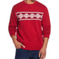 Weatherproof Vintage Men's Chest Stripe Snowflake Crew Sweater Red Size 2XL