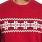 Weatherproof Vintage Men's Chest Stripe Snowflake Crew Sweater Red Size 2XL