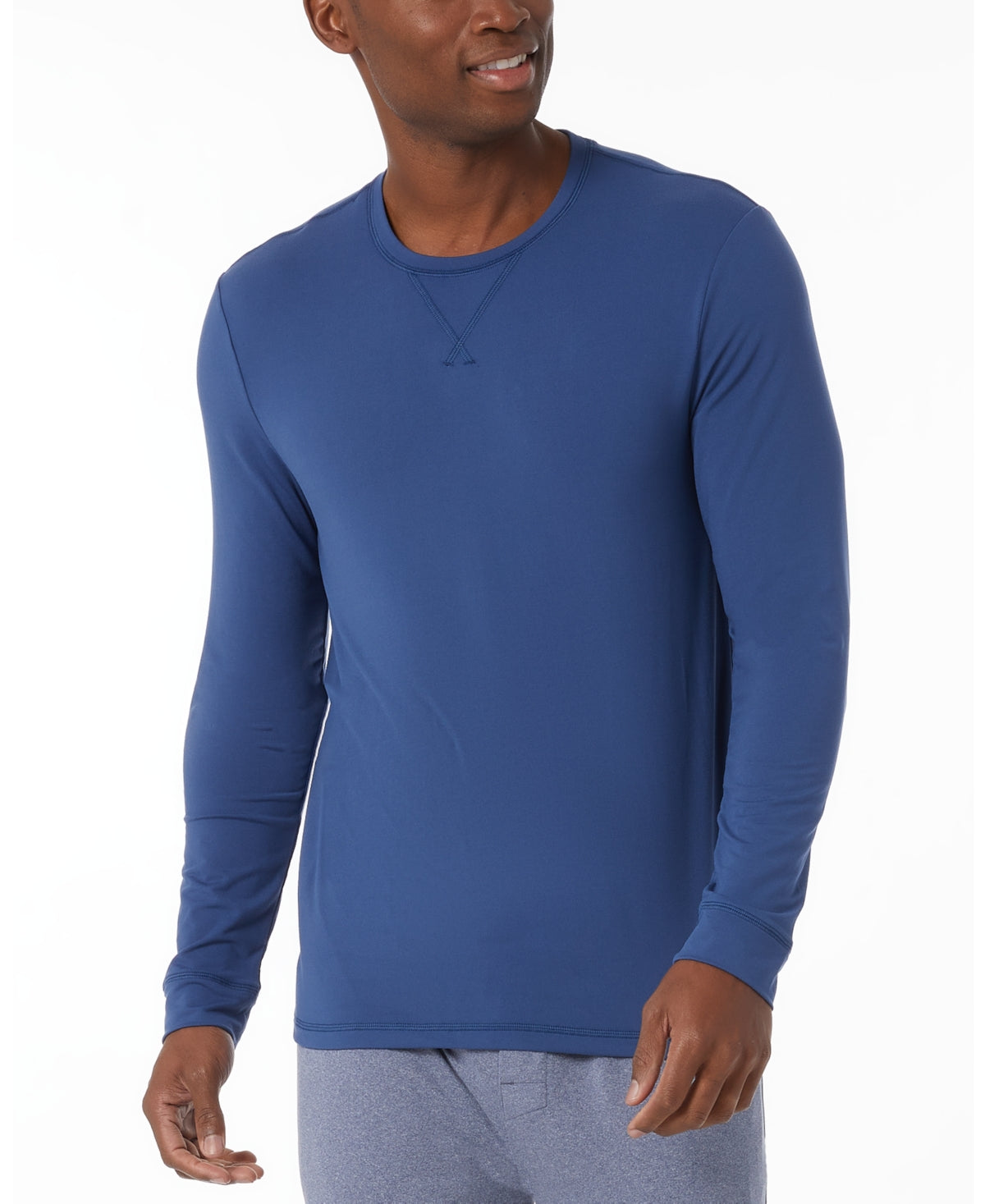 32 Degrees Men's Top Notch Long-Sleeve T-Shirt Blue Size X-Large