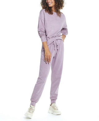 Weatherproof Vintage Women's Sun Washed French Terry Crew Neck Top Purple Size X-Large