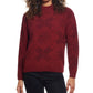 Women's Women's Plaited Chenille Snowflake Mock Neck Sweater Red Size Small