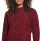 Women's Women's Plaited Chenille Snowflake Mock Neck Sweater Red Size Small