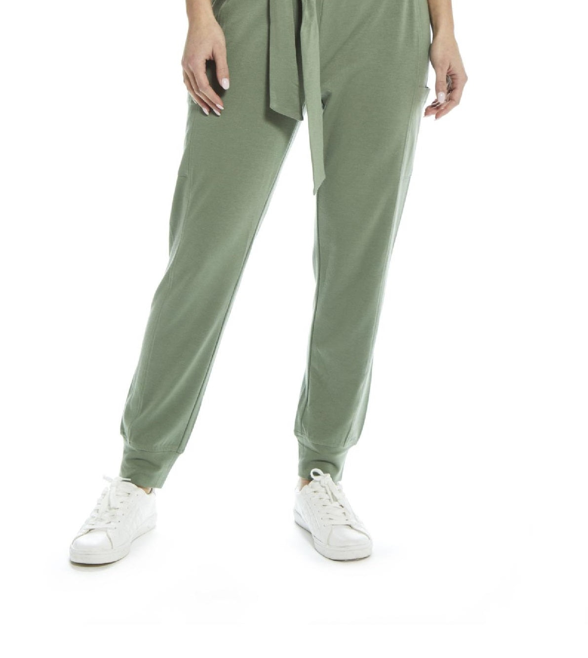 Weatherproof Vintage Women's Belted Terry Pants Green Size Large