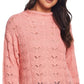 Women's Women's Slub Pointelle Mock Neck Sweater Pink Size Medium