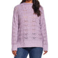 Weatherproof Vintage Women's Slub Pointelle Mock Neck Sweater Purple Size Large