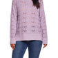 Weatherproof Vintage Women's Slub Pointelle Mock Neck Sweater Purple Size Large