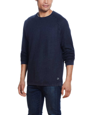 Weatherproof Vintage Men's Stonewash Textured Sweater Blue Size Medium