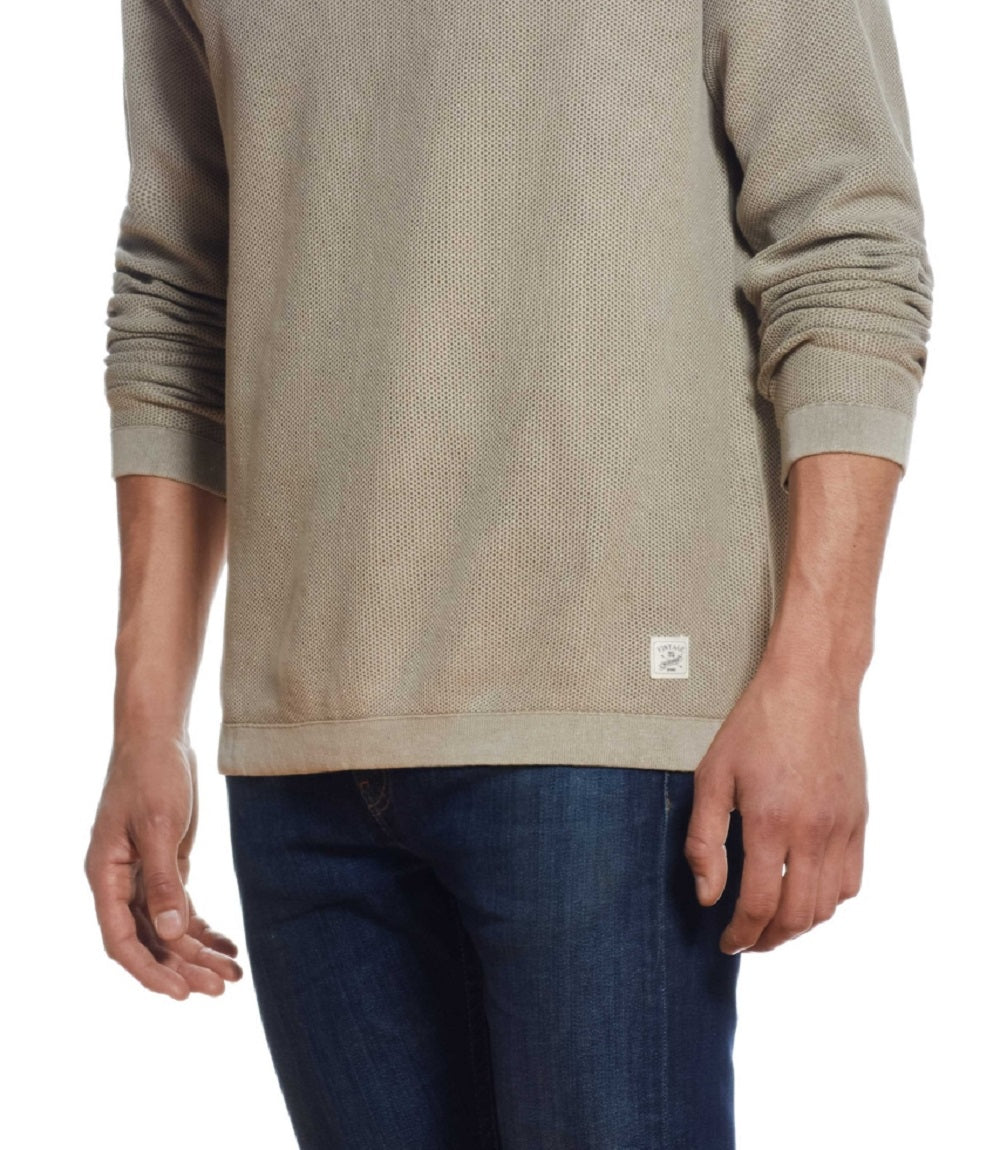 Weatherproof Vintage Men's Stonewash Textured Sweater Brown Size Medium