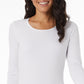 32 Degrees Women's Long Sleeve Scoop Neck Top White Size Large