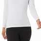 32 Degrees Women's Long Sleeve Scoop Neck Top White Size Large