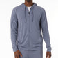 32 Degrees Men's Quick Dry Stretch Hooded Full Zip Sleep Jacket Blue