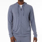 32 Degrees Men's Quick Dry Stretch Hooded Full Zip Sleep Jacket Blue
