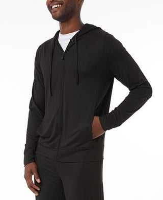 32 Degrees Men's Quick Dry Stretch Hooded Full Zip Sleep Jacket Black Size Small