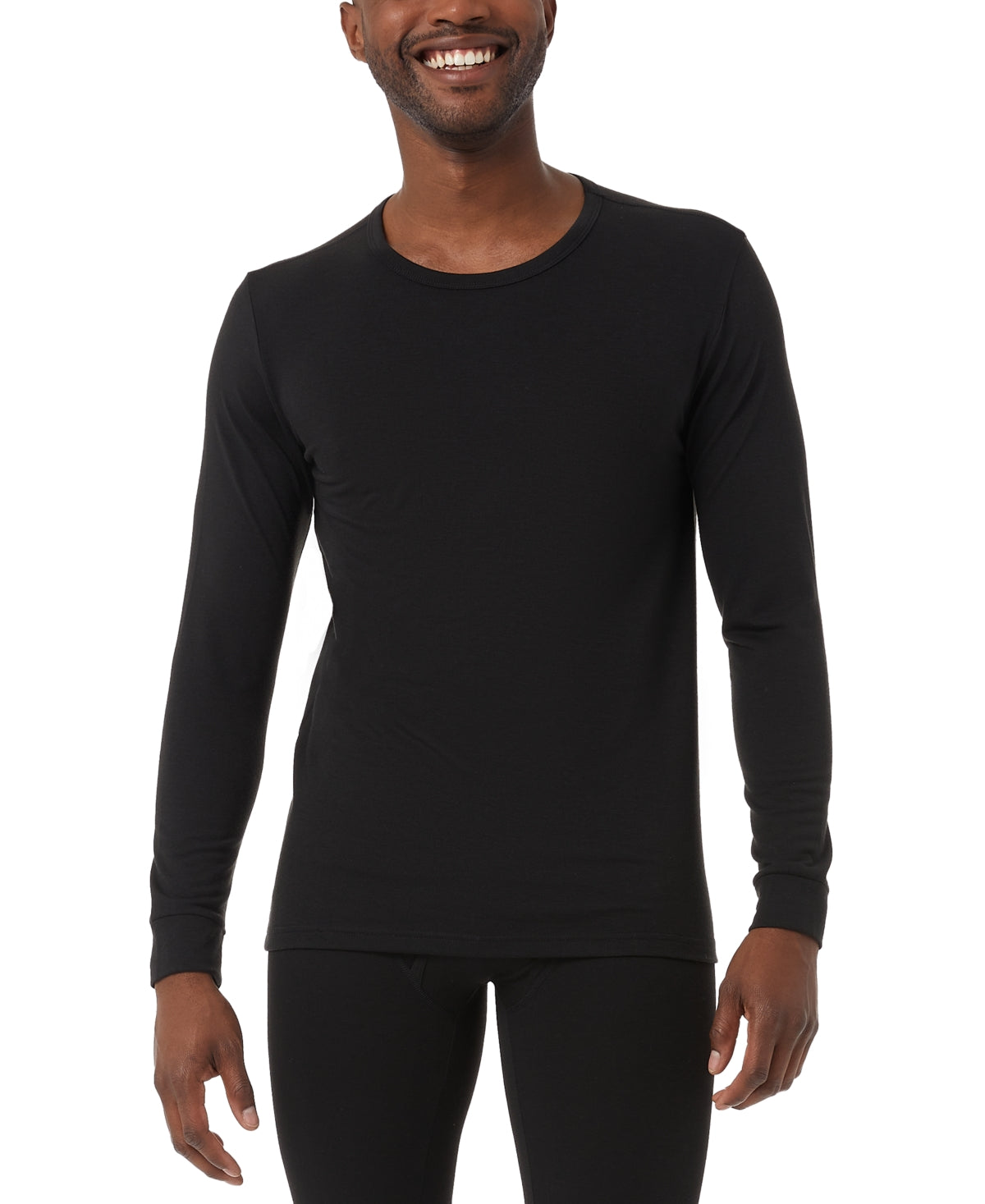 32 Degrees Men's Long Sleeve Thermal Shirt Black Size Small
