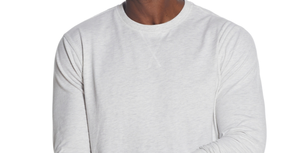 Weatherproof Vintage Men's Long Sleeved Brushed Jersey Crew Neck T-Shirt White Size XL