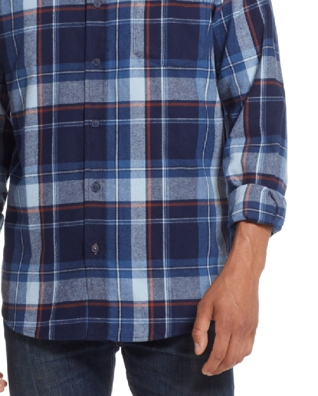 Weatherproof Vintage Men's Flannel Long Sleeves Shirt Blue Size X-Large