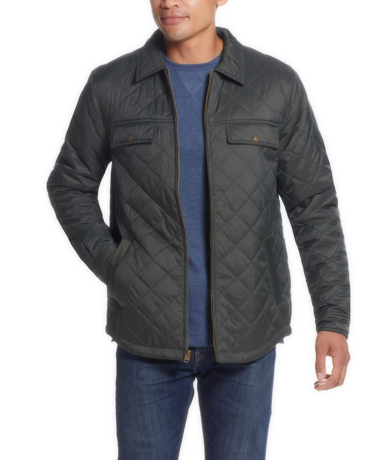 Weatherproof Vintage Men's Lightweight Quilted Jacket Green Size XXL