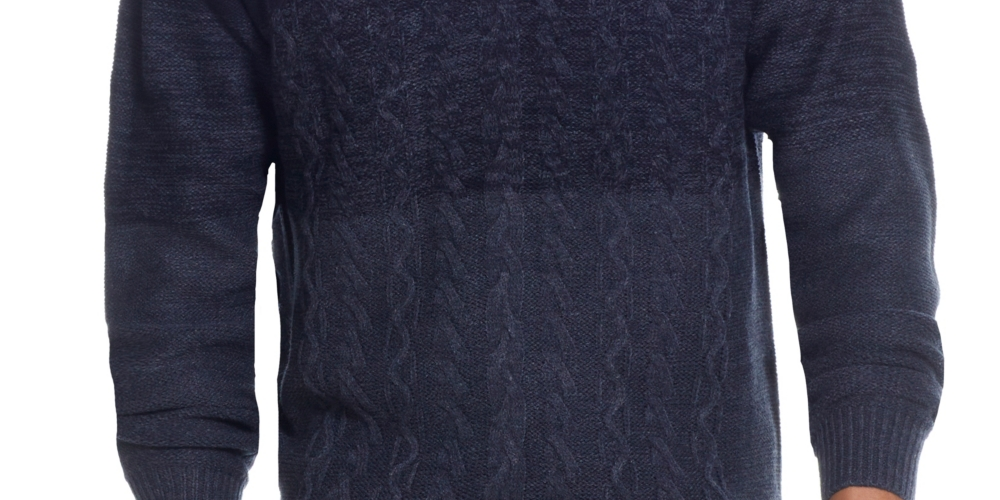 Weatherproof Vintage Men's Buttoned Mock Neck Sweater Blue Size X-Large