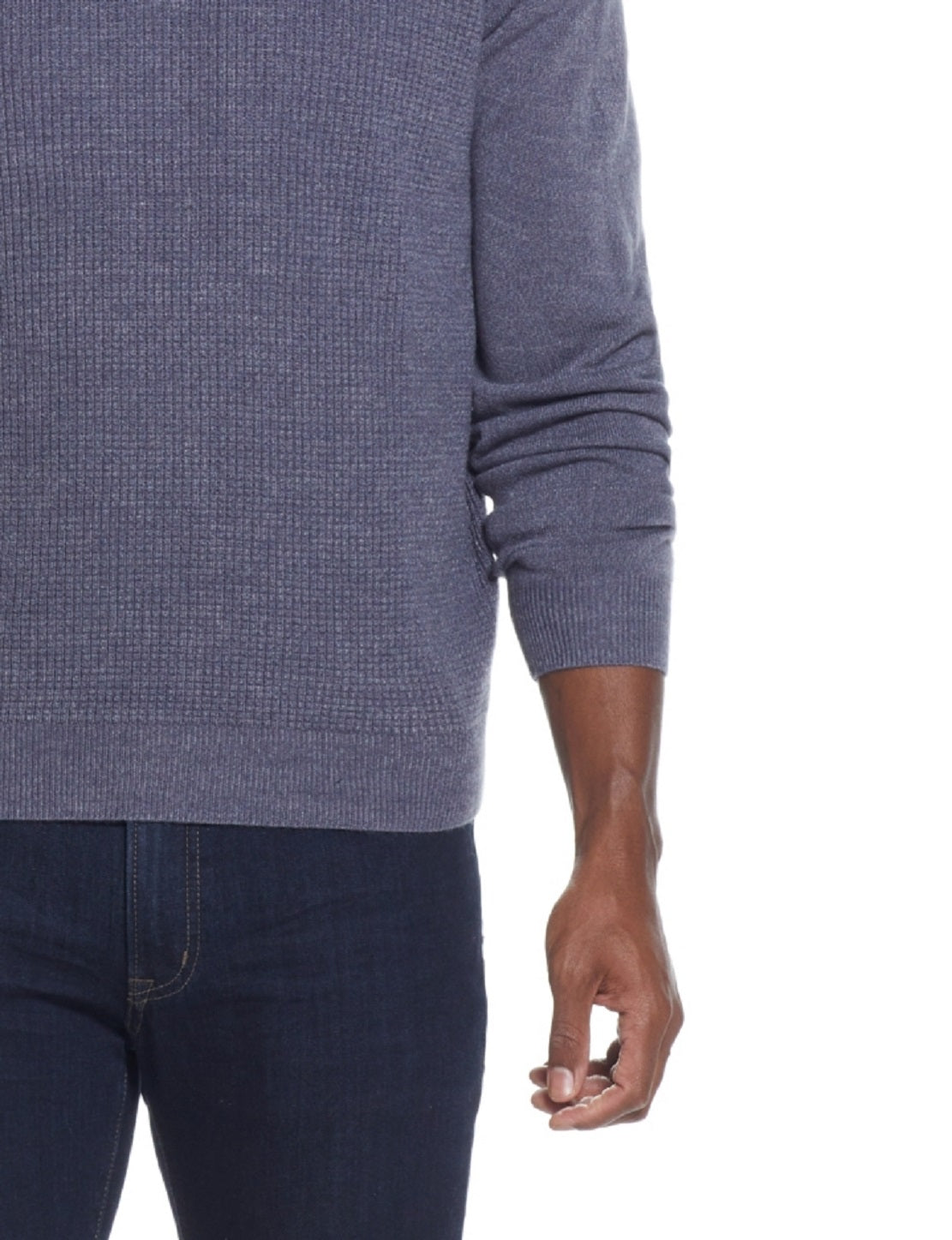 Weatherproof Vintage Men's Soft Touch Waffle Quarter Zip Sweater Blue Size XX-Large