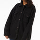 32 Degrees Women's Sherpa Shirt Jacket Black Size X-Large