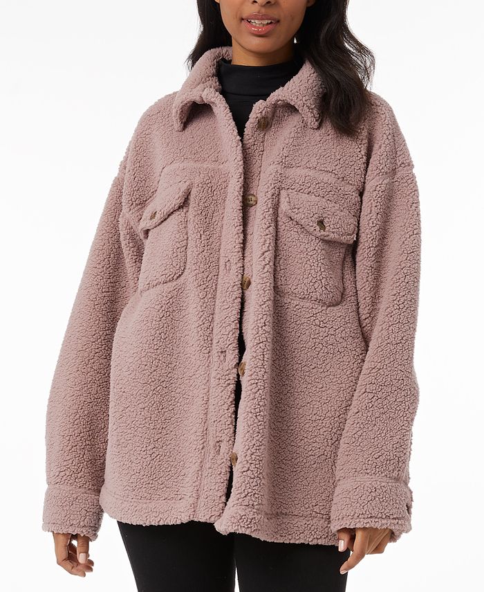 32 Degrees Women's Sherpa Shirt Jacket Brown Size Medium