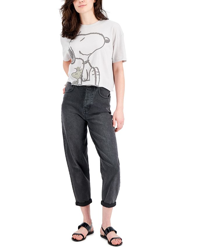 Snoopy Junior's Graphic Print T-Shirt Gray Size S