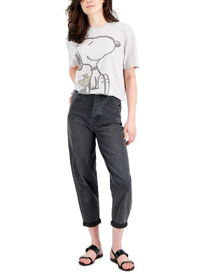 Snoopy Junior's Graphic Print T-Shirt Gray Size S